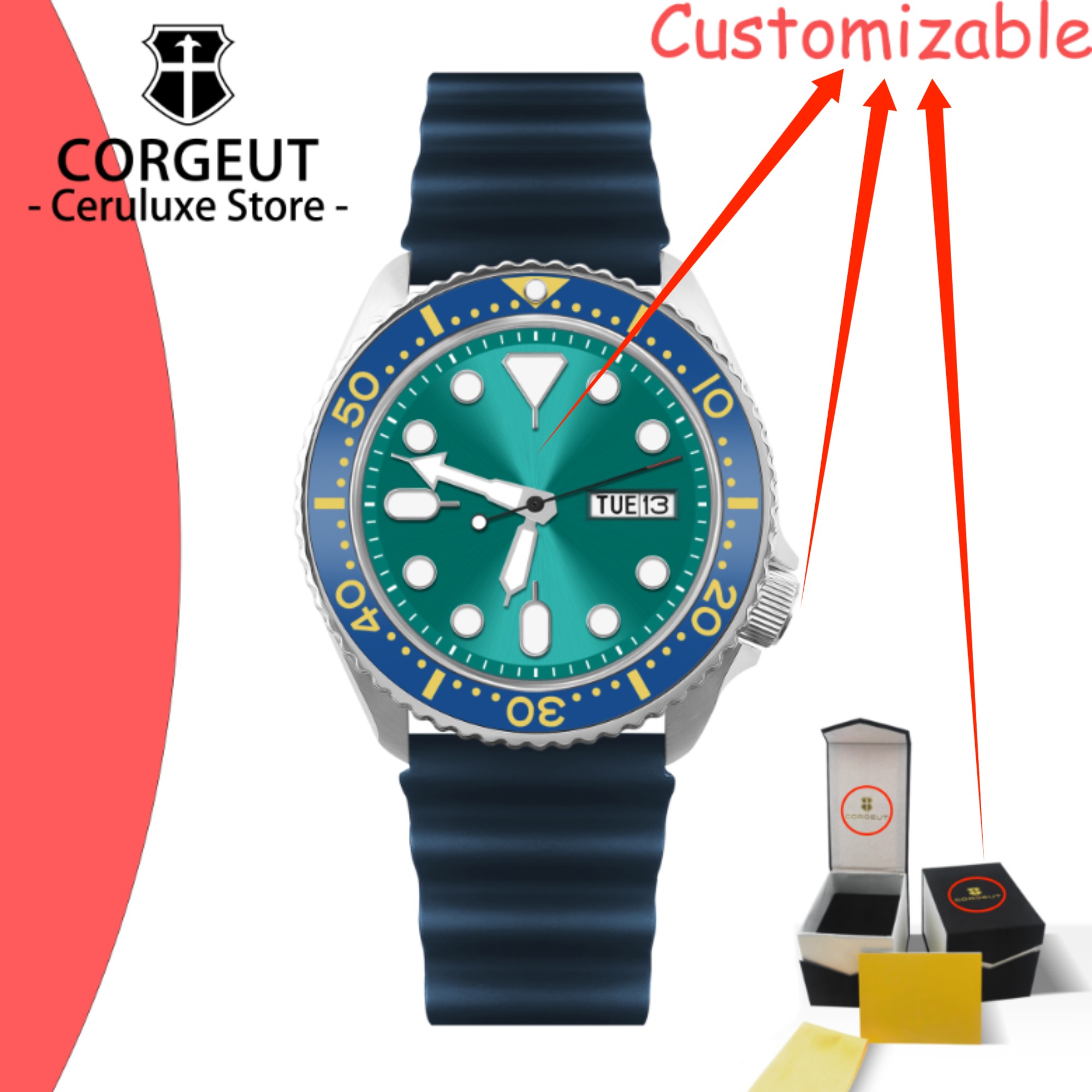 Vintage Watch Crystal - Montre de plongée vintage avec logo