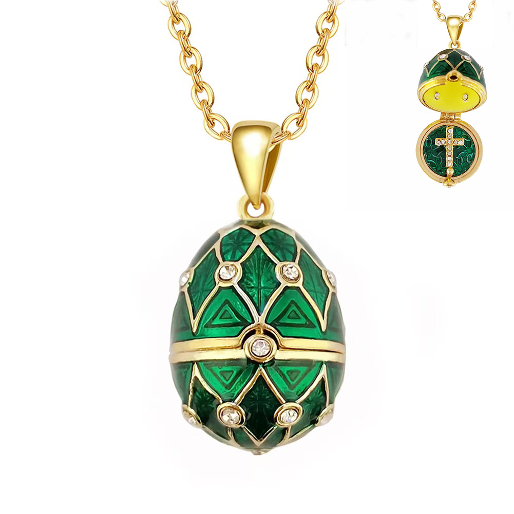 Vintage Collectible Jewelry - Émail Faby.info-Collier pendentif œuf de Pâques,