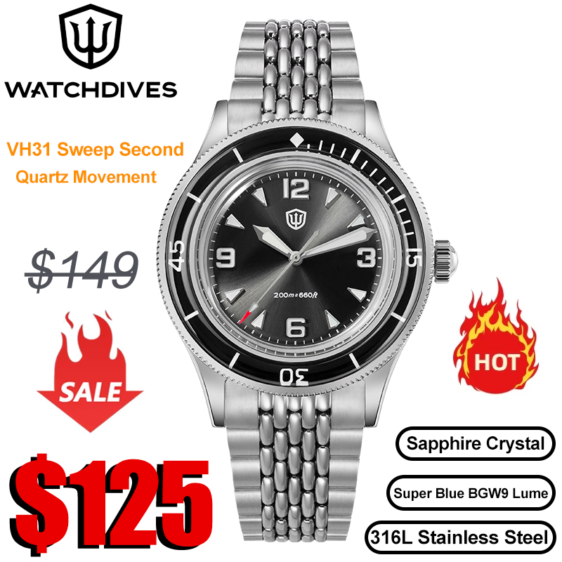 Vintage Collectible Watches - Watchdives WD50Q montres VH31 mouvement à