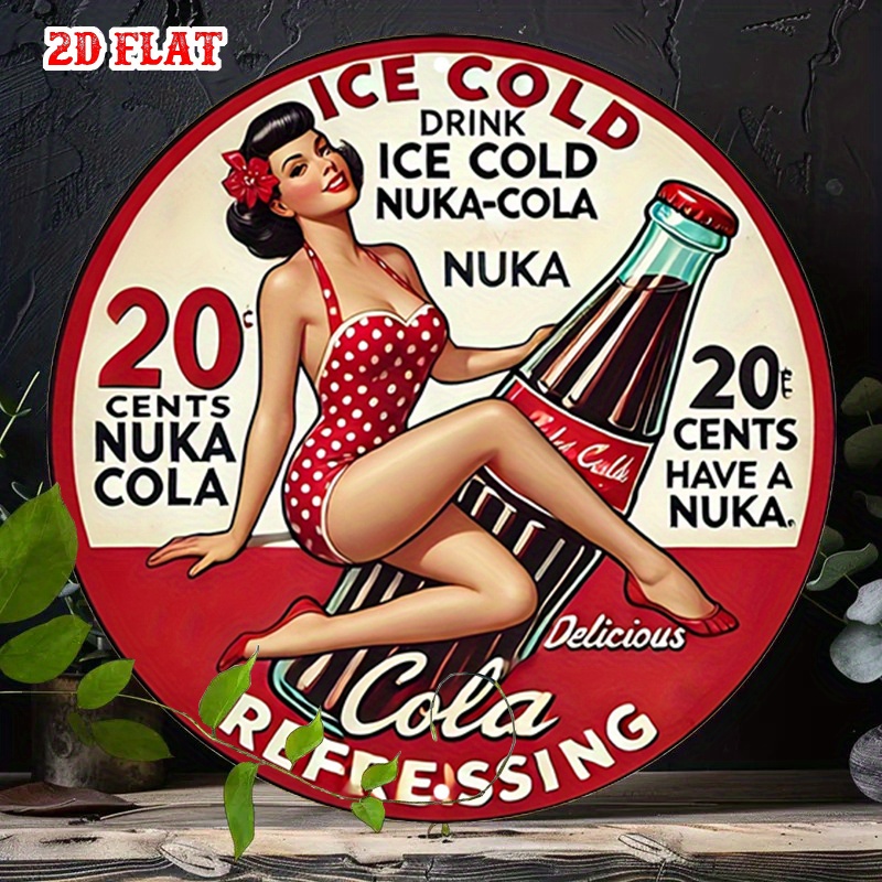 Vintage Collectible Signs - Panneau rond en aluminium 2D plat,