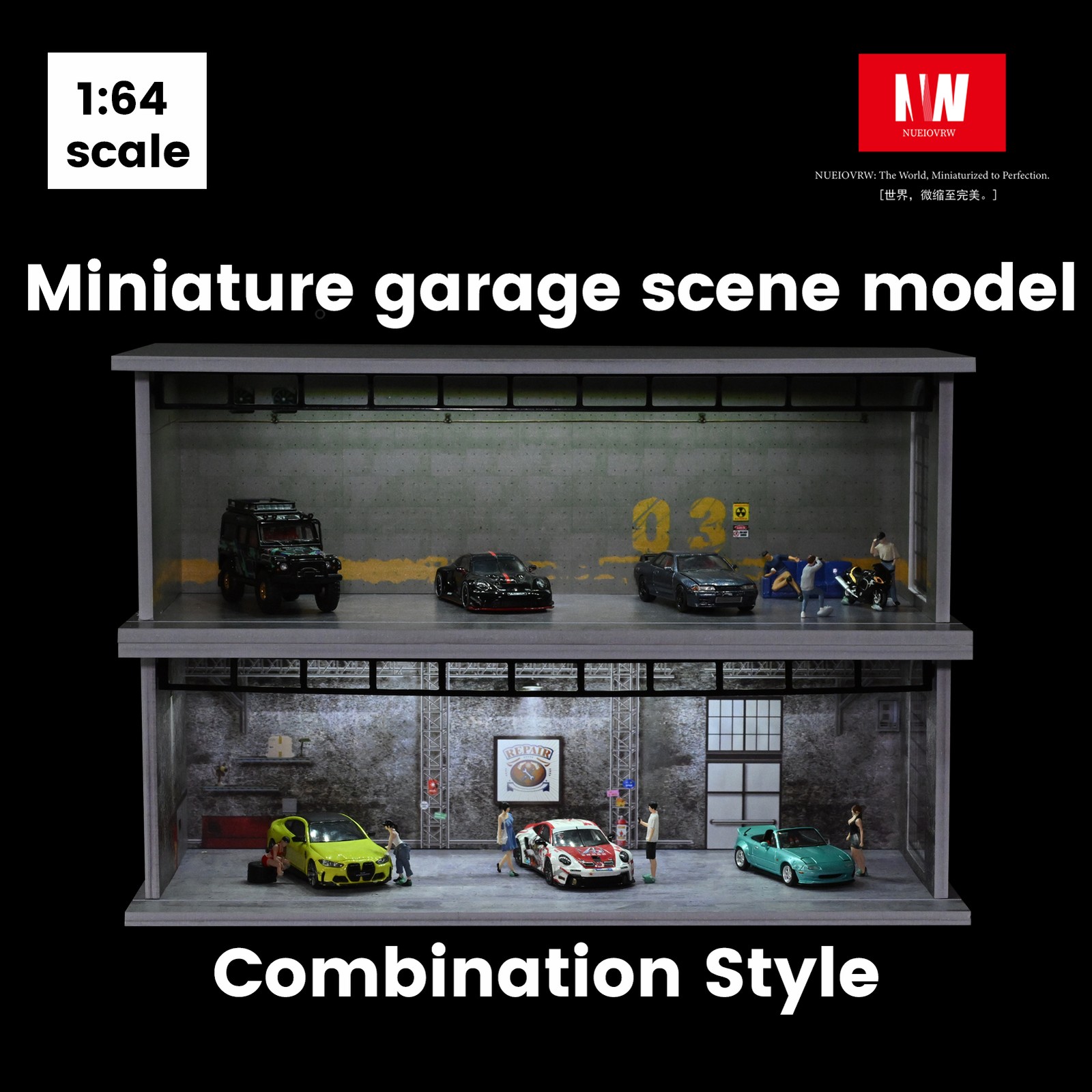 Vintage Collectible Cars - Diorama 1:64 modèle de Garage de