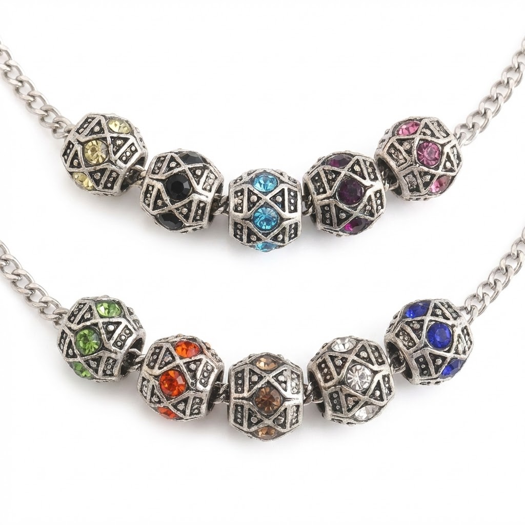 Vintage Collectible Item - 10 pièces de perles en métal