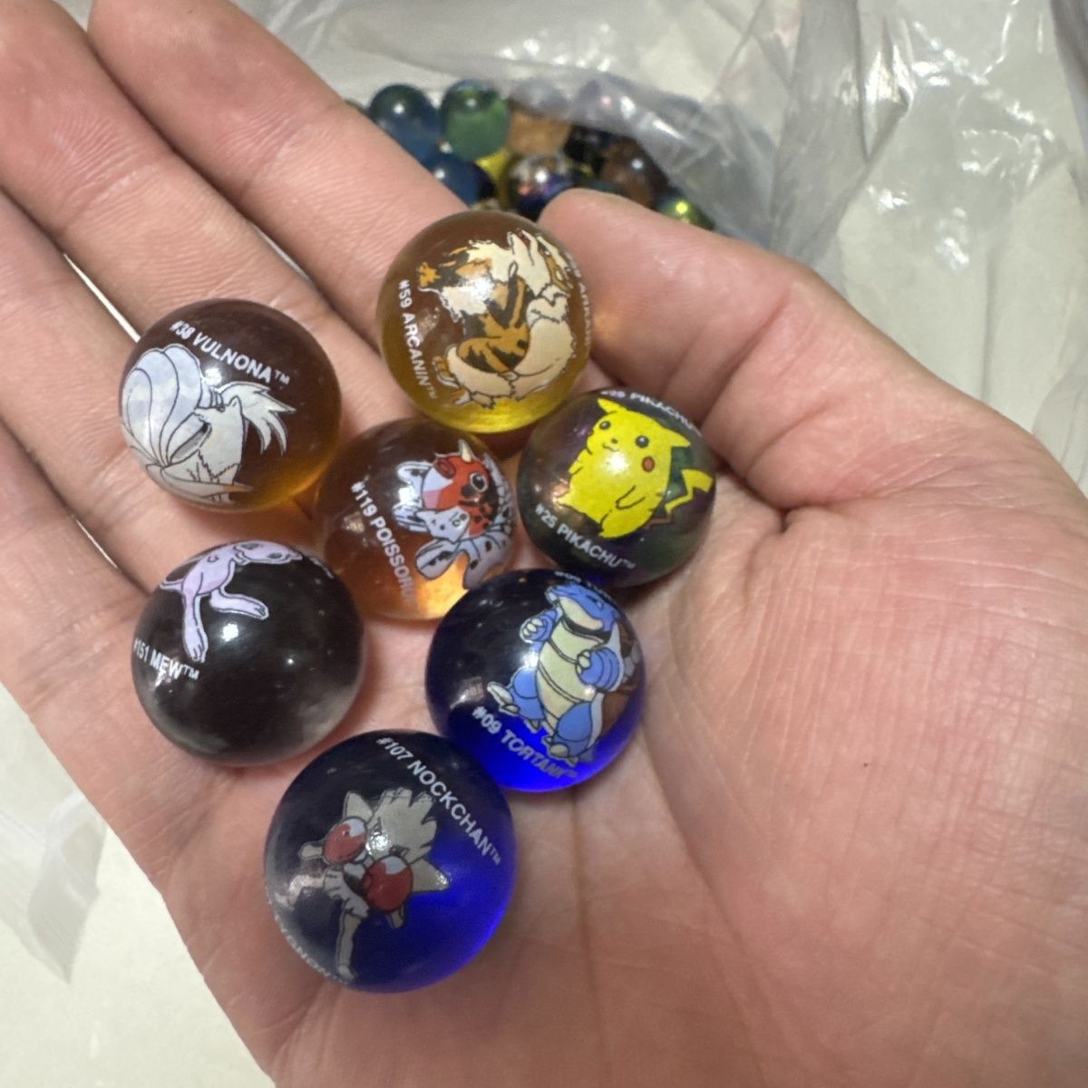 Vintage Collectible Marbles - Billes de verre Pokémon Rétro Américaines