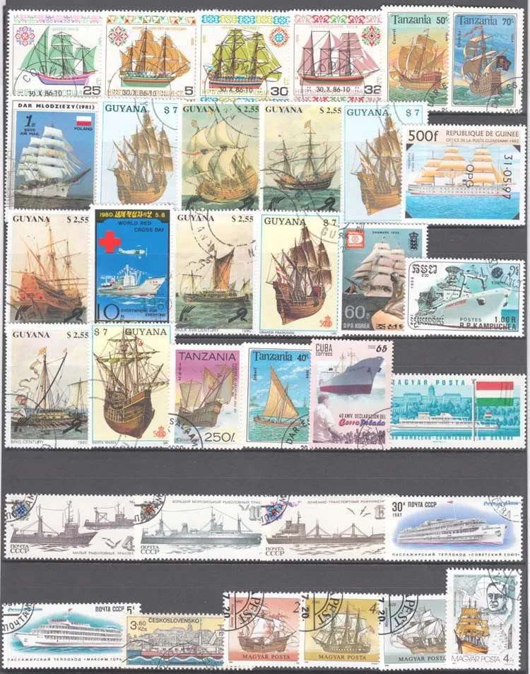 100 timbres spéciaux de navire - Collectible Vintage Postage Stamps avis et prix
